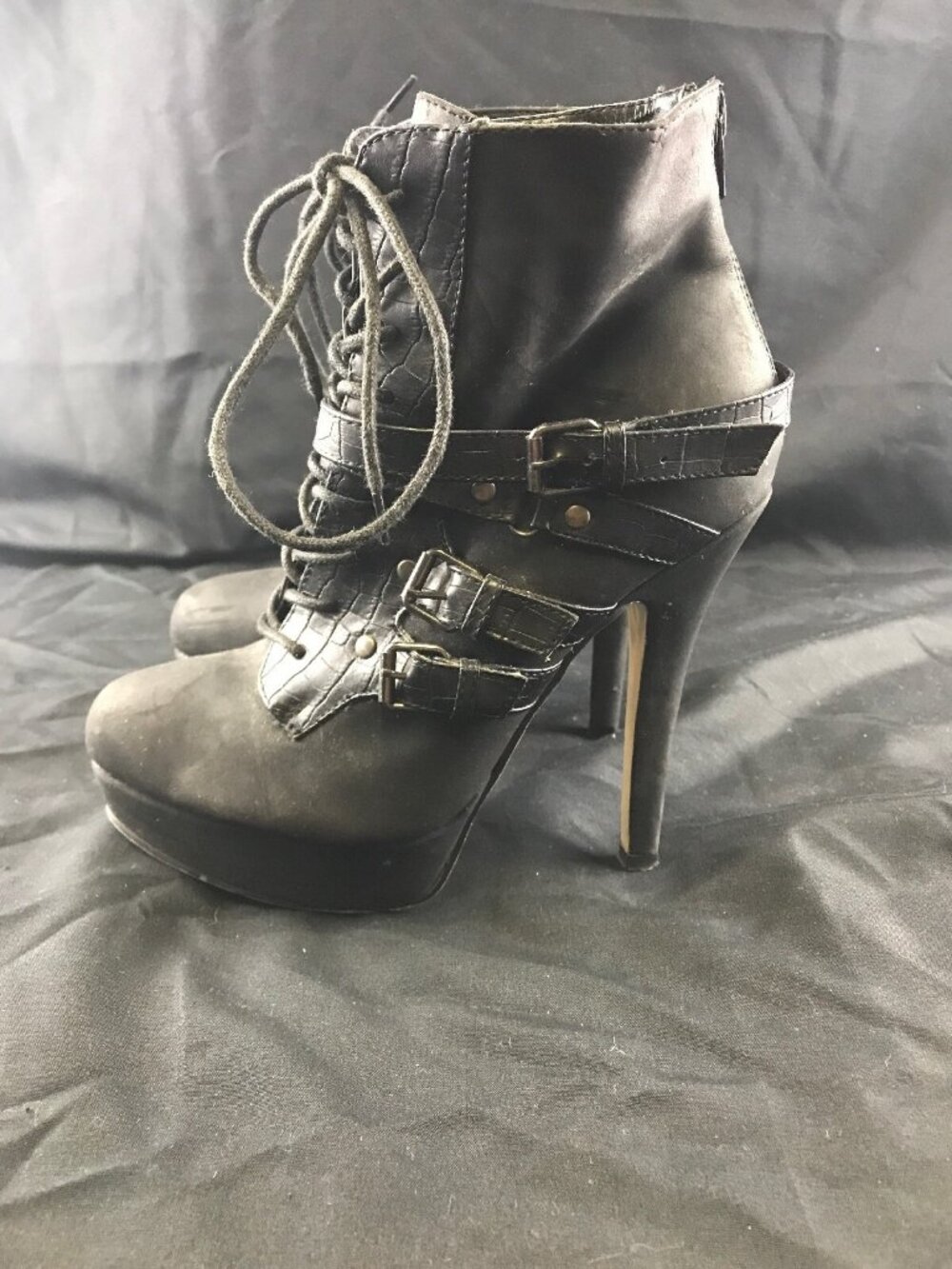 Just Fabulous Steampunk Boots Heels Buckles Size 7 Kg X3 Sexy Clubwear